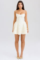 vintage cream floral mini dress