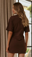 Jade Mini Dress - Chocolate