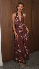 Skye Maxi Dress - Chocolate Flower